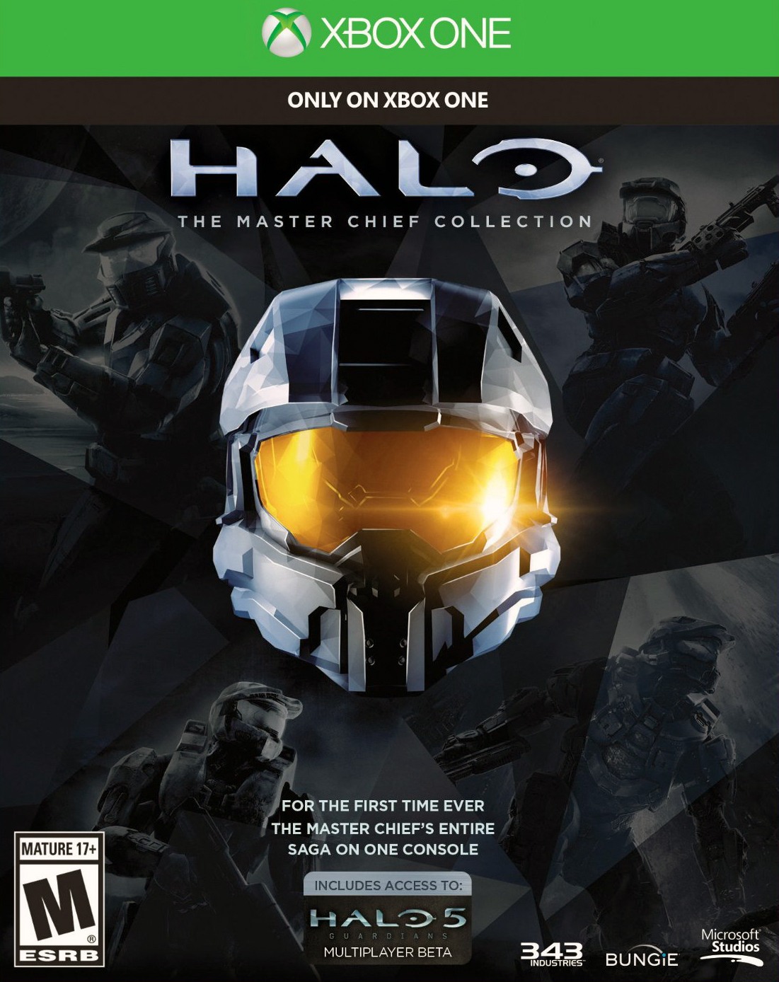 Relive the greatest adventures of the ultimate solder with Halo: The Master Chief Collection, which includes the complete story of the Master Chief on one console for the first time ever. Halo: Combat Evolved , Halo 2, Halo 3 and Halo 4 are all packed into this massive package. And not only is the debut Halo delivered in its acclaimed Anniversary package, but for the first time, an entirely remastered version of the iconic sequel that revolutionized online console gaming is available with the Halo 2 Anniversary version of the game. This collection lets you experience Halo in an all-new way, at higher visual fidelity running at 60 frames per second (fps) on dedicated servers.  <p> Halo: The Master Chief Collection features curated campaign and multiplayer playlists across all four games and features more than 100 multiplayer maps -- authentic to their original release. In addition, Halo 2 Anniversary includes six all-new maps built from the ground up for Xbox One.