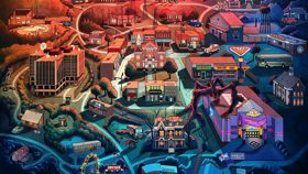 《怪奇物语》公布首张霍金斯小镇官方地图 (新闻 怪奇物语)