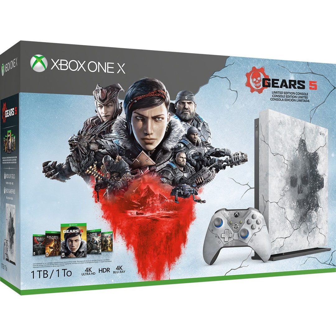 The Xbox One X Gears 5 Limited Edition Bundle will be released on September 6, 2019 for $499.99 USD and features "the Crimson Omen immersed in ice and snow. This bundle also features a full-game download of Gears 5 Ultimate Edition, the Xbox Wireless Controller – Kait Diaz Limited Edition, and more."
<br /><br />
<a href="https://r.zdbb.net/u/b0tf">Preorder it at Amazon</a>